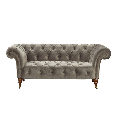 Canapé Chesterfield Glamour Velvet Dark Grey 2 pers. 187 x 94 x 75 cm