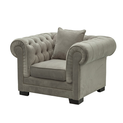 Kreslo Chesterfield Classic Velvet Dark Grey 118 x 96 x 77 cm 118 x 96 x 77 cm