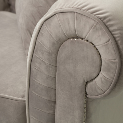 Sessel Chesterfield Classic Velvet Light Grey 118 x 96 x 77 cm