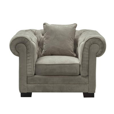 Sessel Chesterfield Classic Velvet Light Grey 118 x 96 x 77 cm