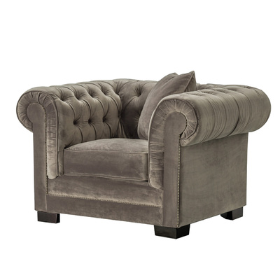 Sessel Chesterfield Classic Velvet Dark Grey