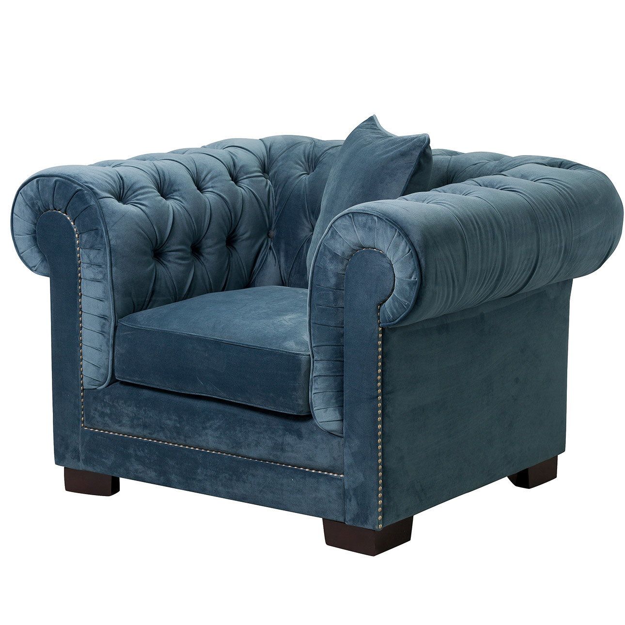 Dekoria Fauteuil Chesterfield Klassiek Velours Middernacht