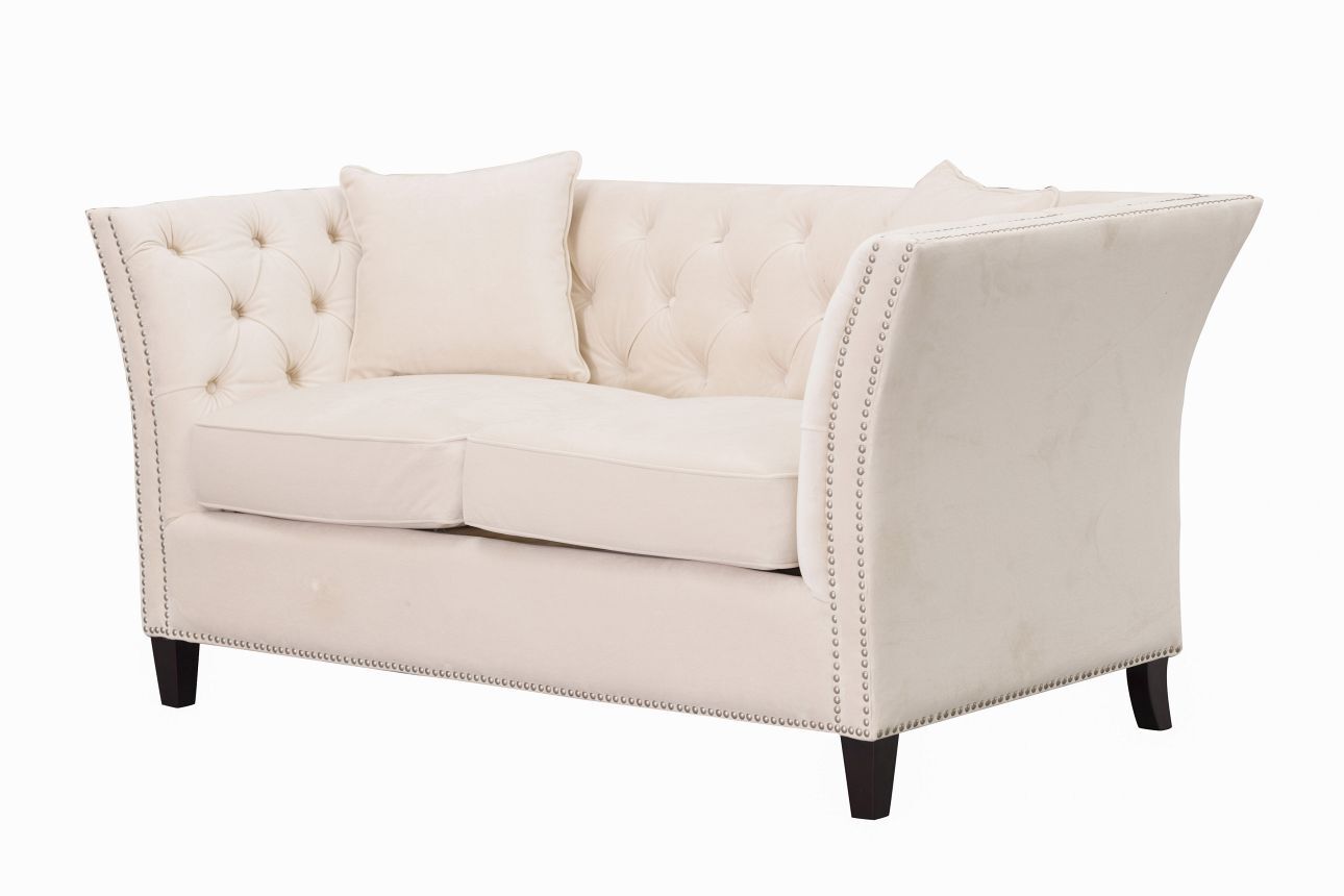 Dekoria 2-Zitsbank Chesterfield Modern Velours Crème