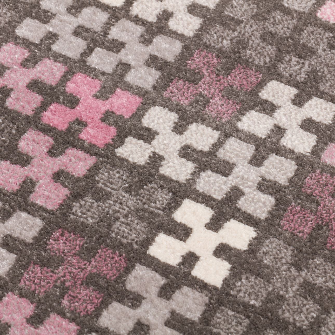 Teppich Modern Puzzle Charisma rose-frost grey 135x190cm, 135 x 190 cm günstig online kaufen