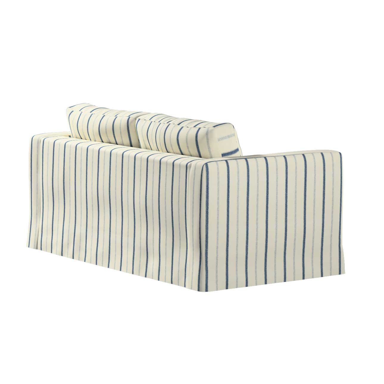 Bezug für Karlstad 2-Sitzer Sofa nicht ausklappbar, lang, creme- blau gestr günstig online kaufen