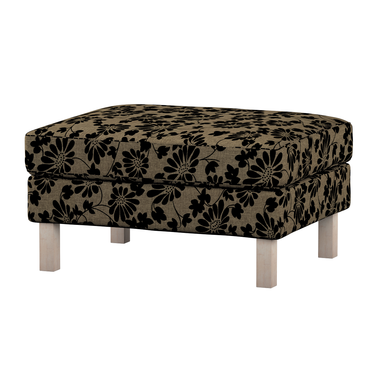Bezug für Karlstad Hocker, beige-schwarz, Husse, Karstadt Hocker, Living II günstig online kaufen
