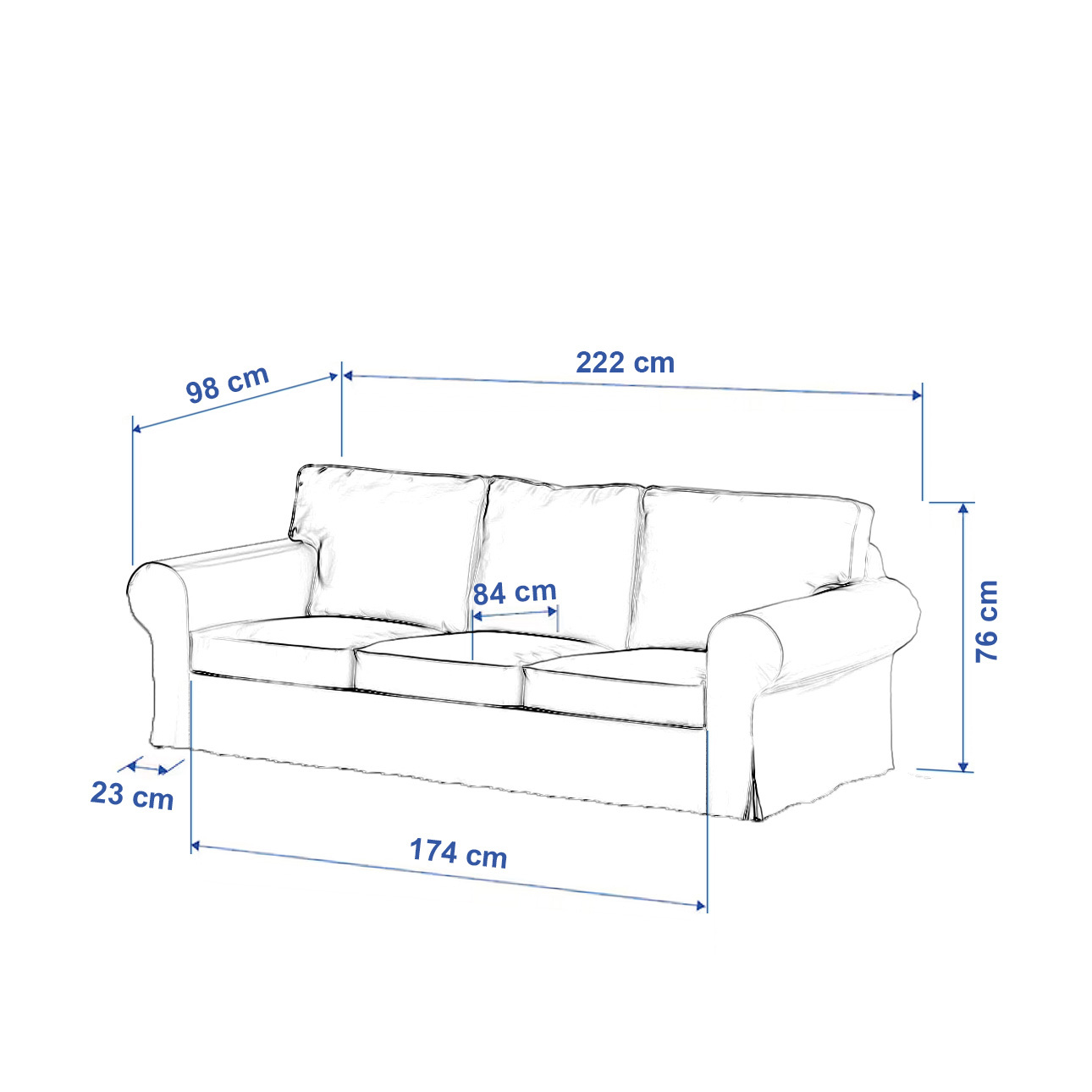 Potah na pohovku IKEA  Ektorp 3-místná, rozkládací STARÝ MODEL PIXBO