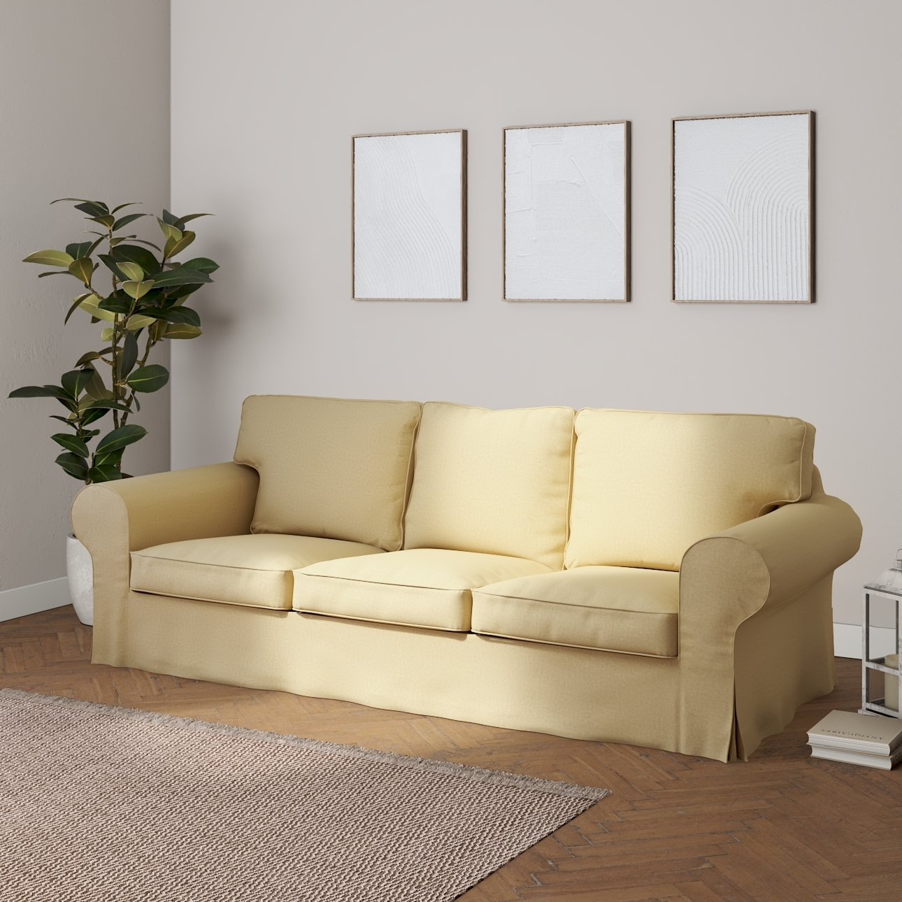 Bezug für Ektorp 3-Sitzer Schlafsofa, ALTES Modell, vanille, Sofahusse Ekto günstig online kaufen
