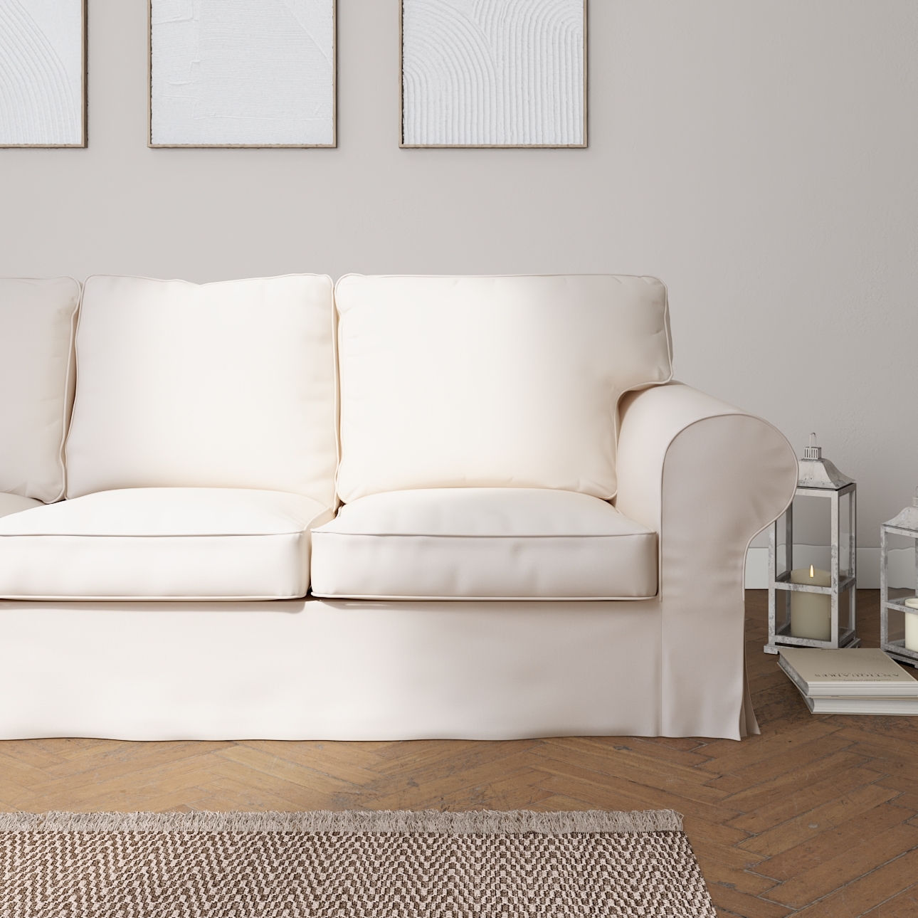 Bezug für Ektorp 3-Sitzer Schlafsofa, ALTES Modell, naturweiß, Sofahusse Ek günstig online kaufen