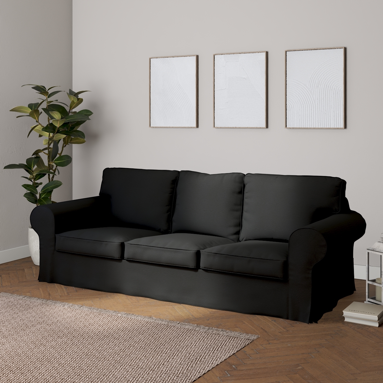 Bezug für Ektorp 3-Sitzer Schlafsofa, ALTES Modell, schwarz, Sofahusse Ekto günstig online kaufen