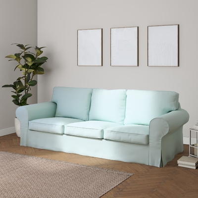 Ektorp 3 seater sofa bed cover with storage for bedding for model on sale in Ikea 2004 2012 pastel blue 702 10 222x98x76 cm Dekoria
