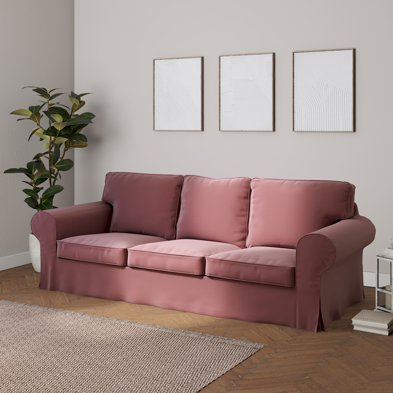Bezug für Ektorp 3-Sitzer Schlafsofa, ALTES Modell, violett, Sofahusse Ekto günstig online kaufen