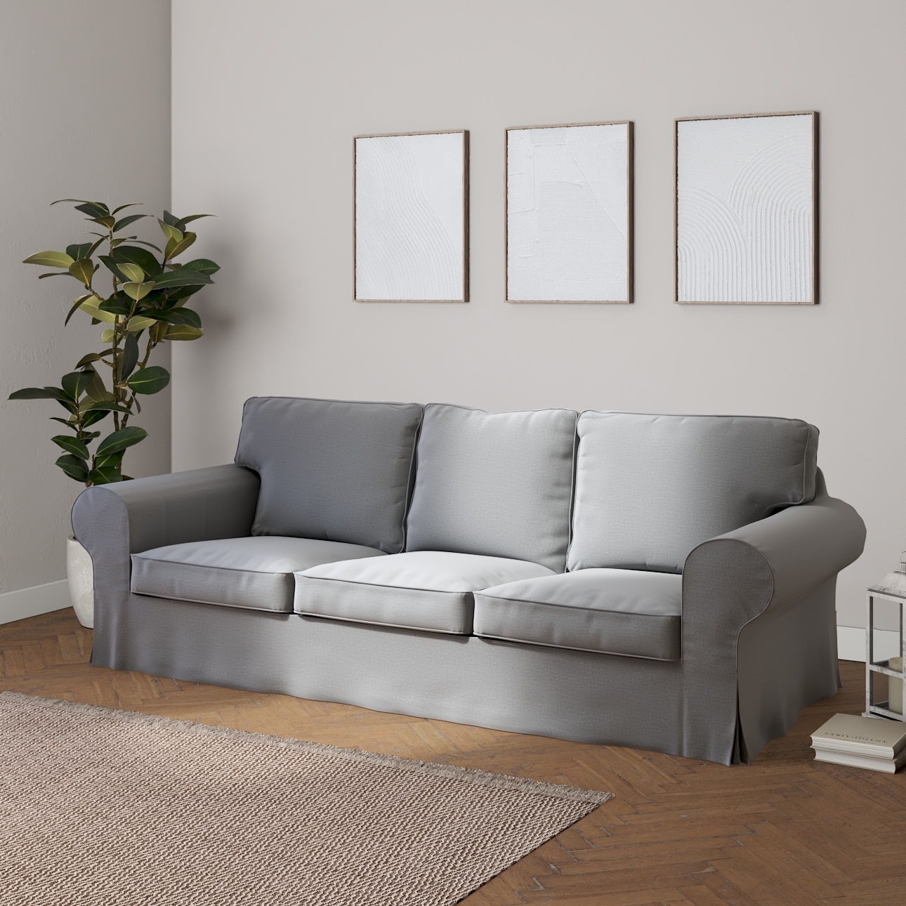 Bezug für Ektorp 3-Sitzer Schlafsofa, ALTES Modell, dunklegrau, Sofahusse E günstig online kaufen