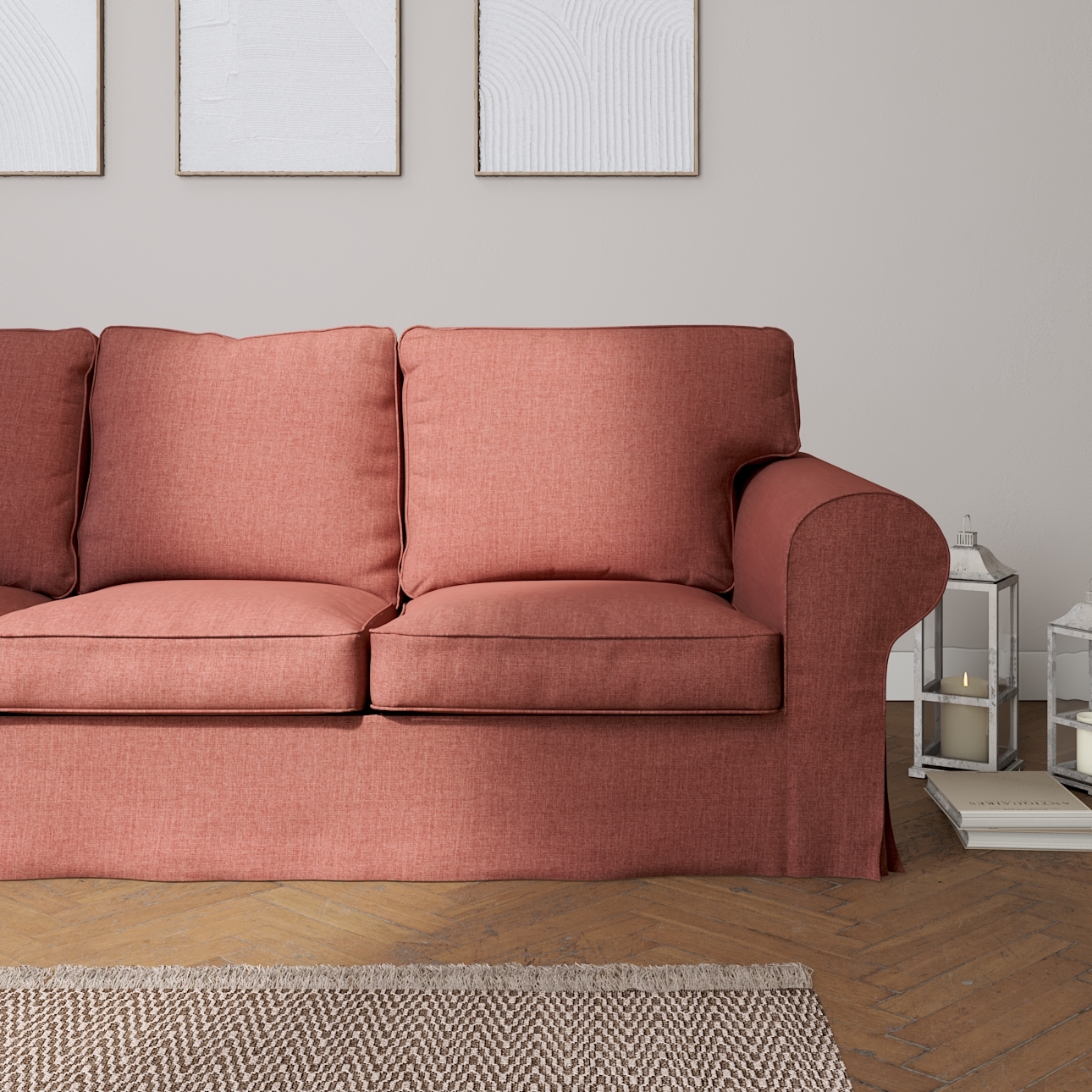 Bezug für Ektorp 3-Sitzer Schlafsofa, ALTES Modell, cognac braun, Sofahusse günstig online kaufen