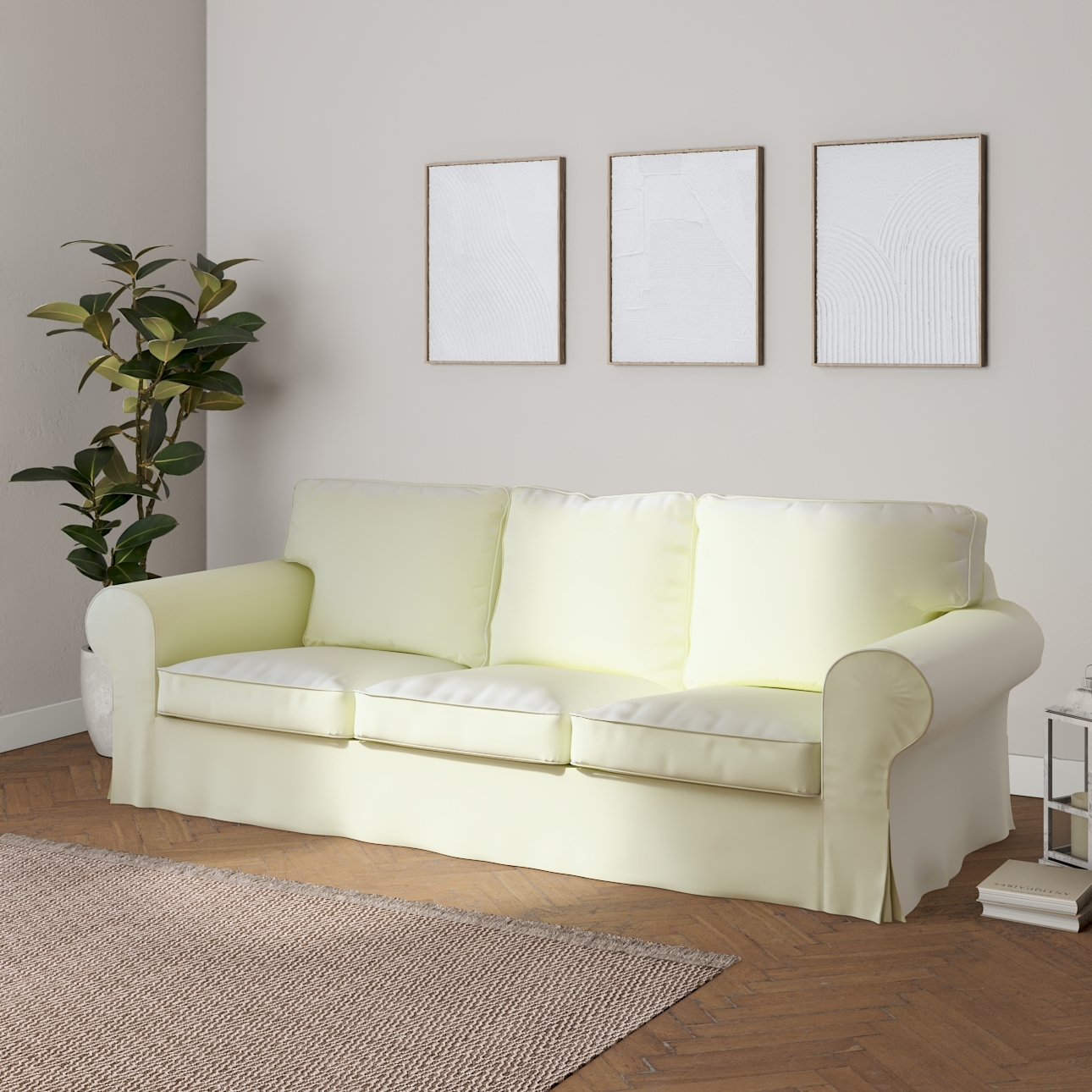 Bezug für Ektorp 3-Sitzer Schlafsofa, ALTES Modell, ecru, Sofahusse Ektorp günstig online kaufen