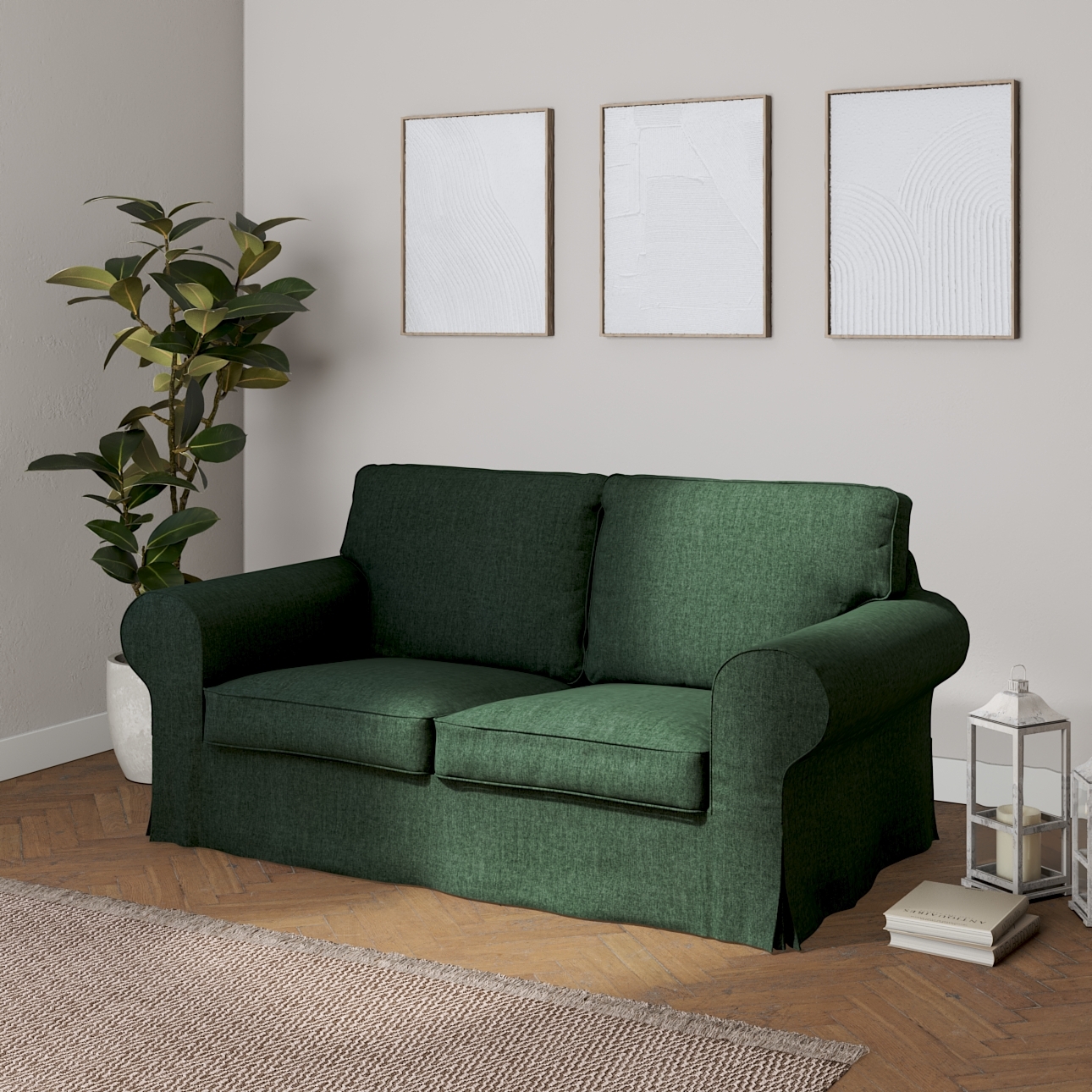 Ektorp 2 seater sofa bed cover for model on sale in Ikea 2004 2011 forest green 704 81 195 x 90 x 73 cm Dekoria