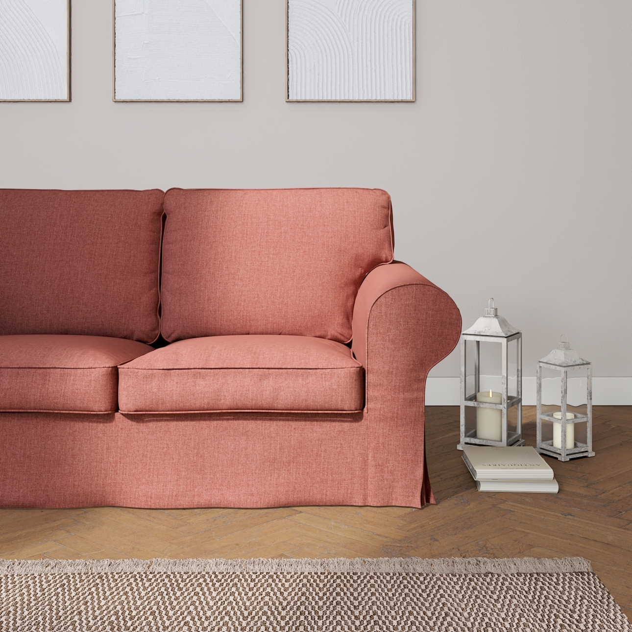 Bezug für Ektorp 2-Sitzer Schlafsofa ALTES Modell, cognac braun, Sofabezug günstig online kaufen