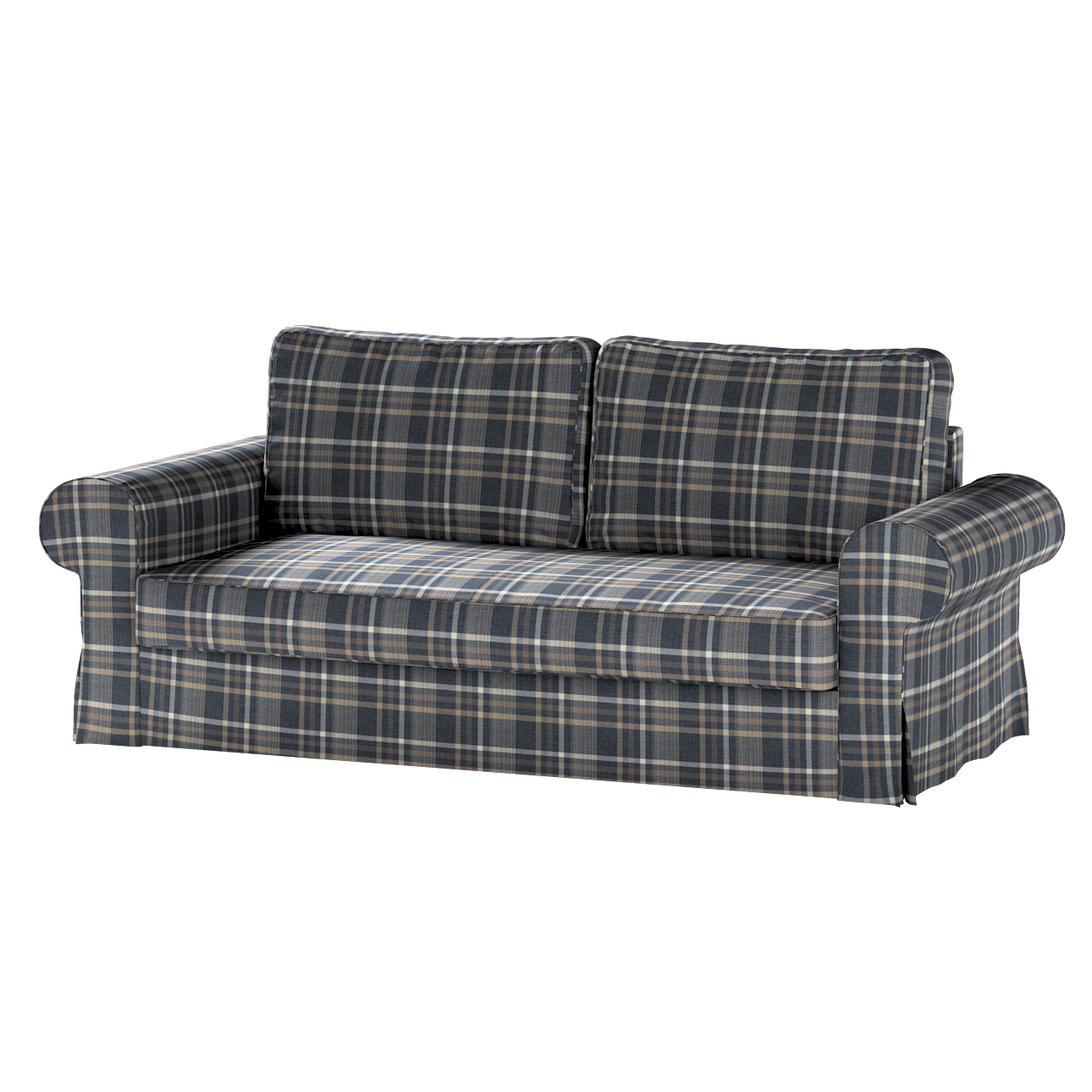 Bezug für Backabro 3-Sitzer Sofa ausklappbar, braun- blau, Bezug für Backab günstig online kaufen