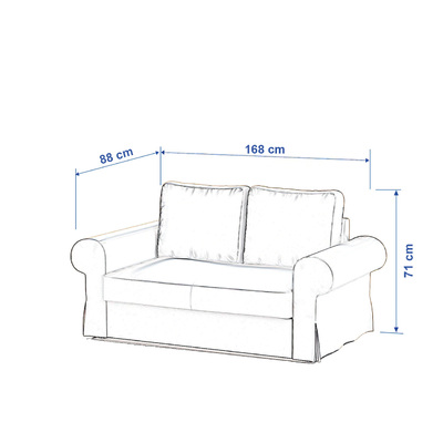 Backabro 2-seat sofa bed cover, black white tartan, 115-74