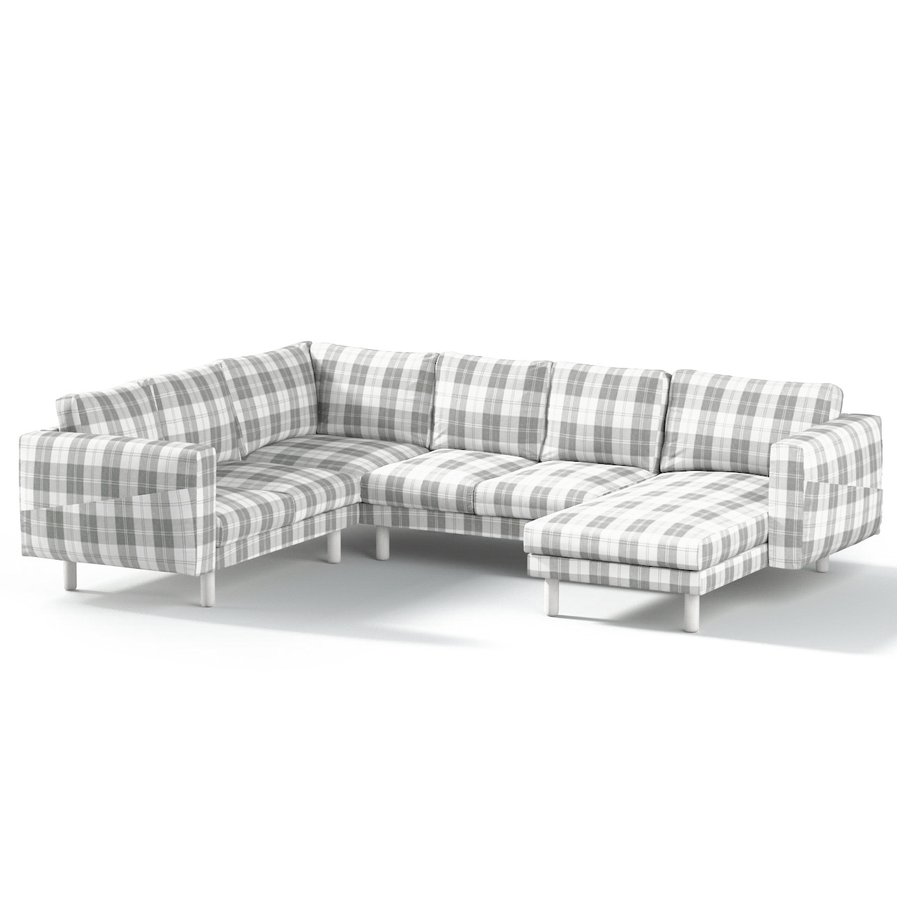 5seat corner sofa with chaise longue cover, grey & white