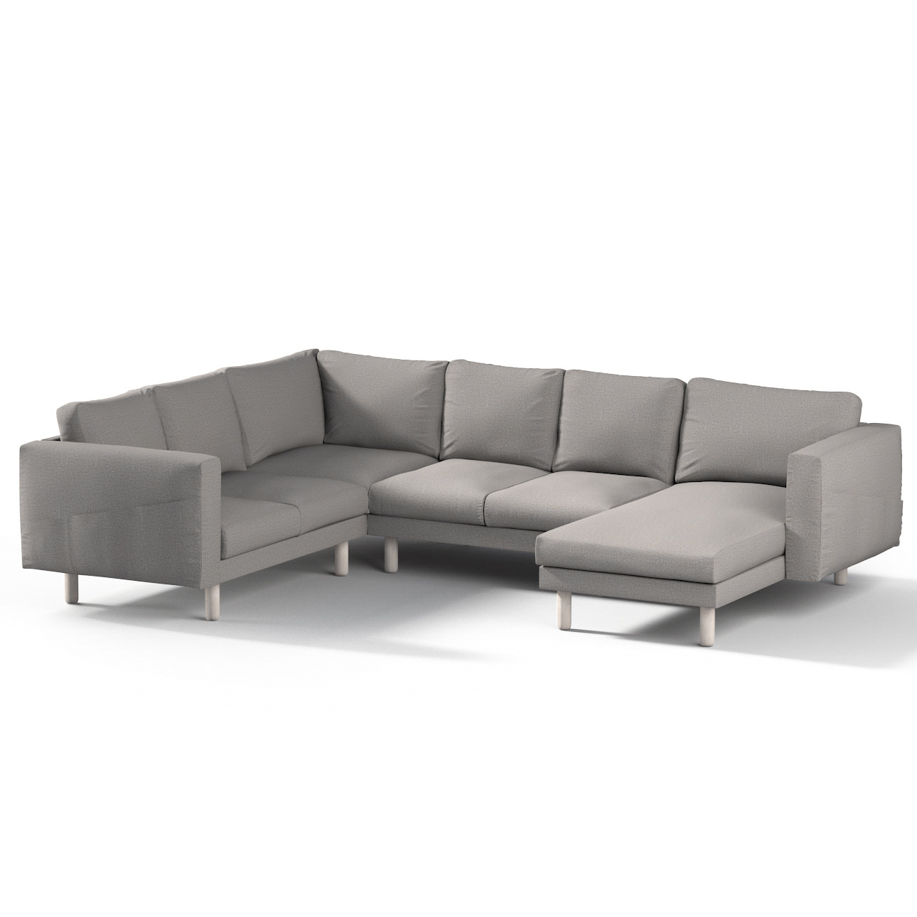 Bezug für Norsborg 5-Sitzer Ecksofa mit Recamiere, grau, Norsborg Bezug für günstig online kaufen