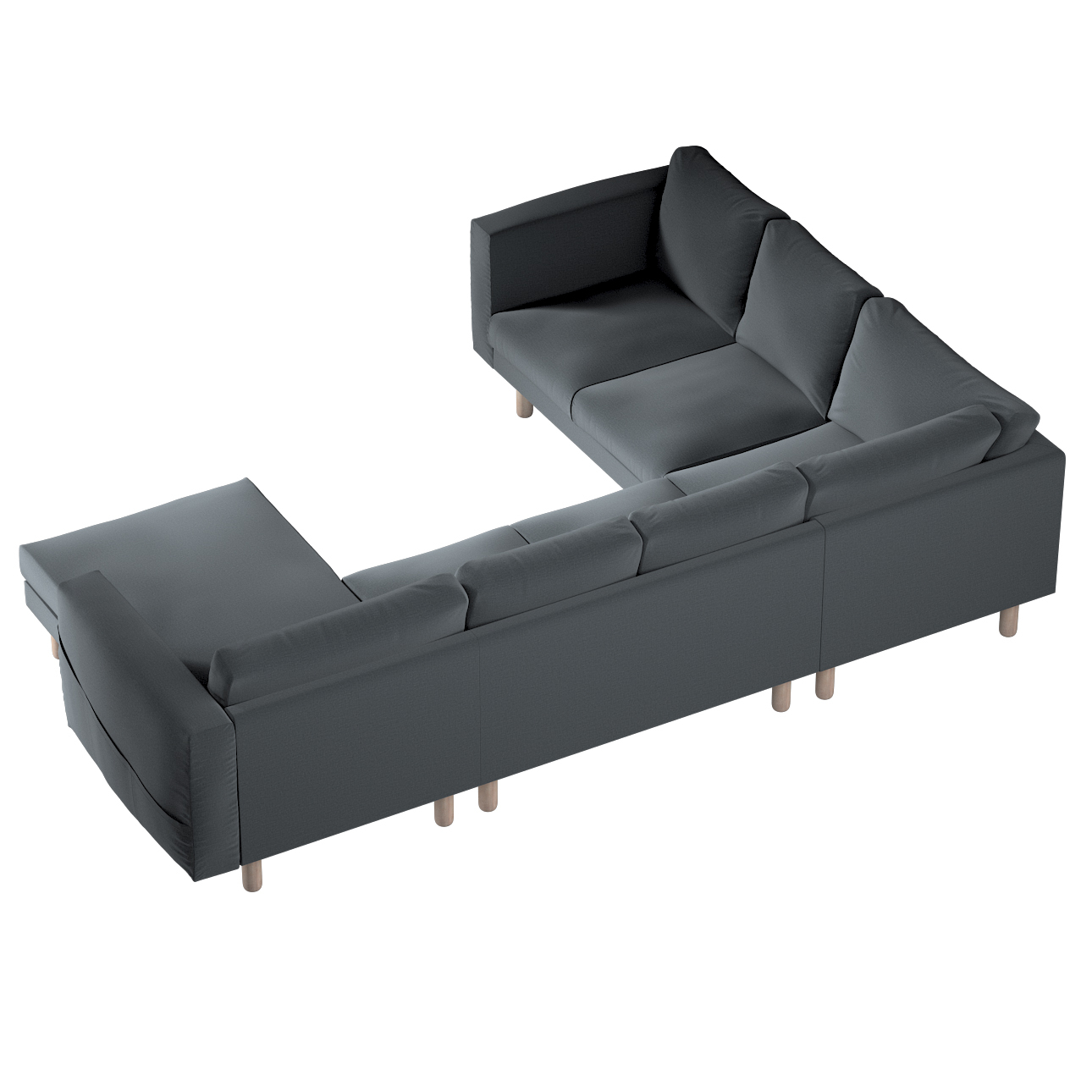 Bezug für Norsborg 5-Sitzer Ecksofa mit Recamiere, graphite, Norsborg Bezug günstig online kaufen