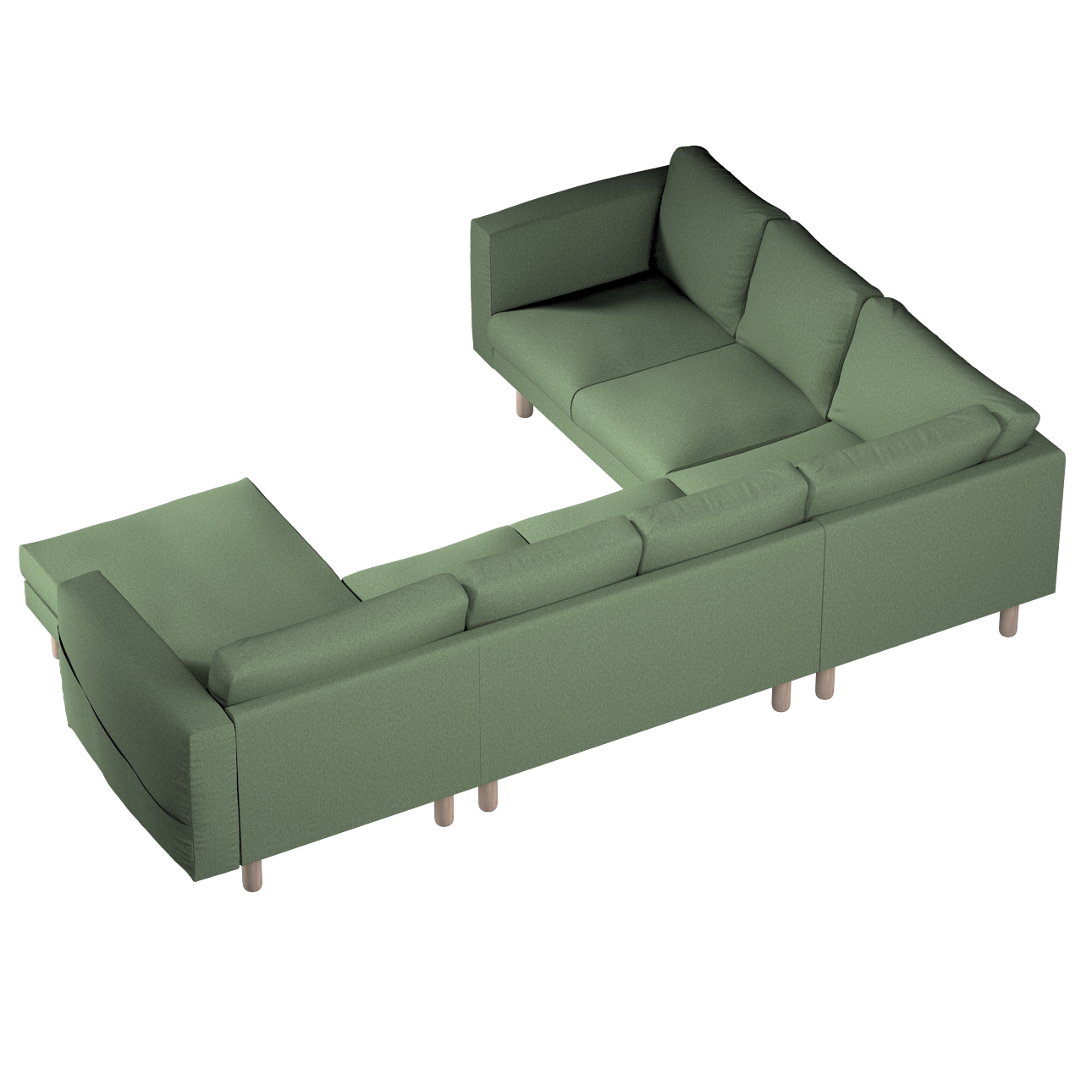 Bezug für Norsborg 5-Sitzer Ecksofa mit Recamiere, grün, Norsborg Bezug für günstig online kaufen