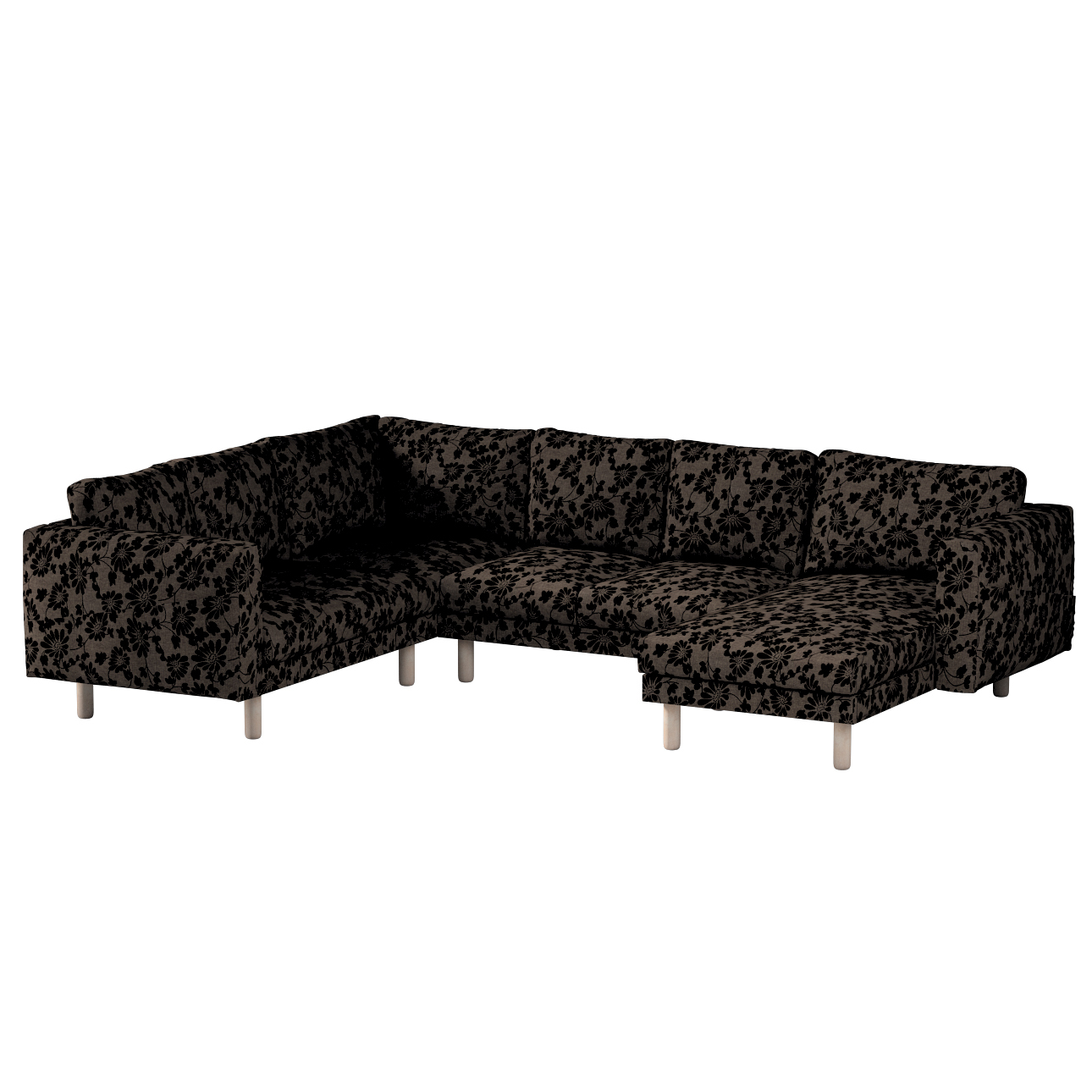 Bezug für Norsborg 5-Sitzer Ecksofa mit Recamiere, braun-schwarz, Norsborg günstig online kaufen
