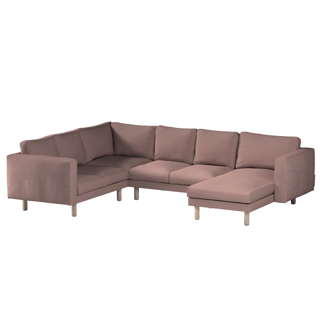 5seat corner sofa with chaise longue cover, dusty rose, 704