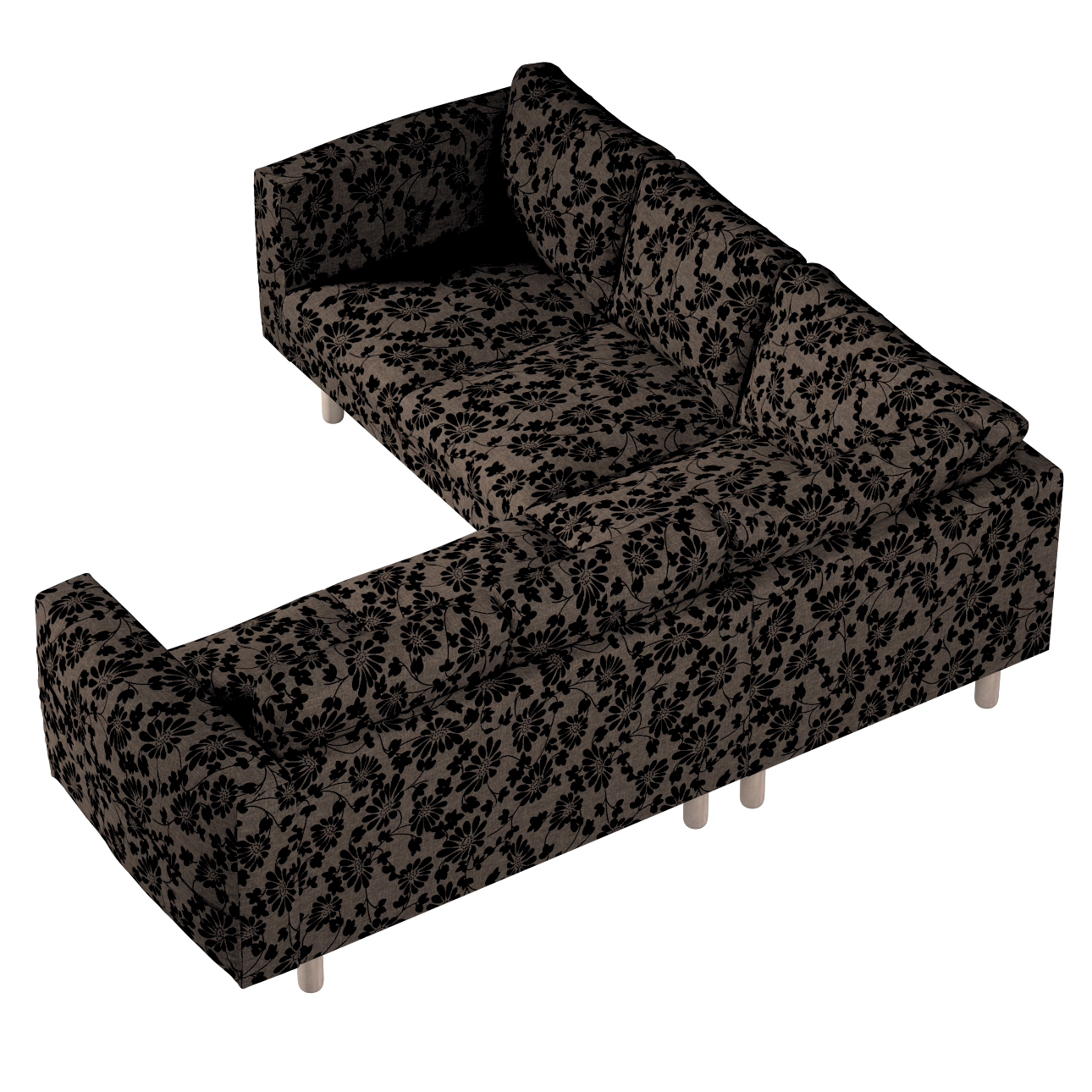 Bezug für Norsborg 4-Sitzer Ecksofa, braun-schwarz, Norsborg 4-Sitzer Eckso günstig online kaufen