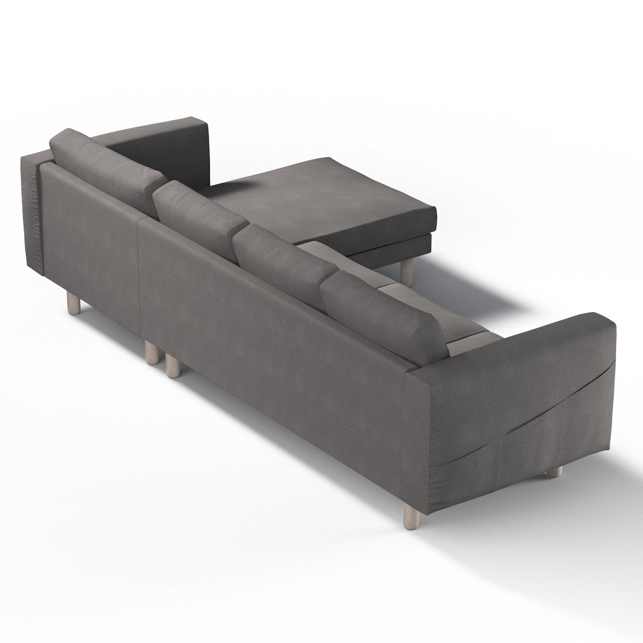 Bezug für Norsborg 4-Sitzer Sofa mit Recamiere, dunkelgrau, Norsborg Bezug günstig online kaufen