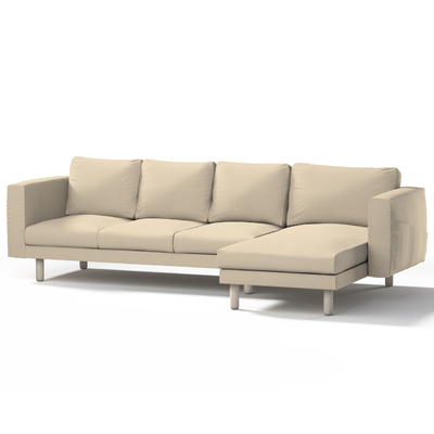 Norsborg 4-seat sofa with chaise longue cover, light beige, 115-78