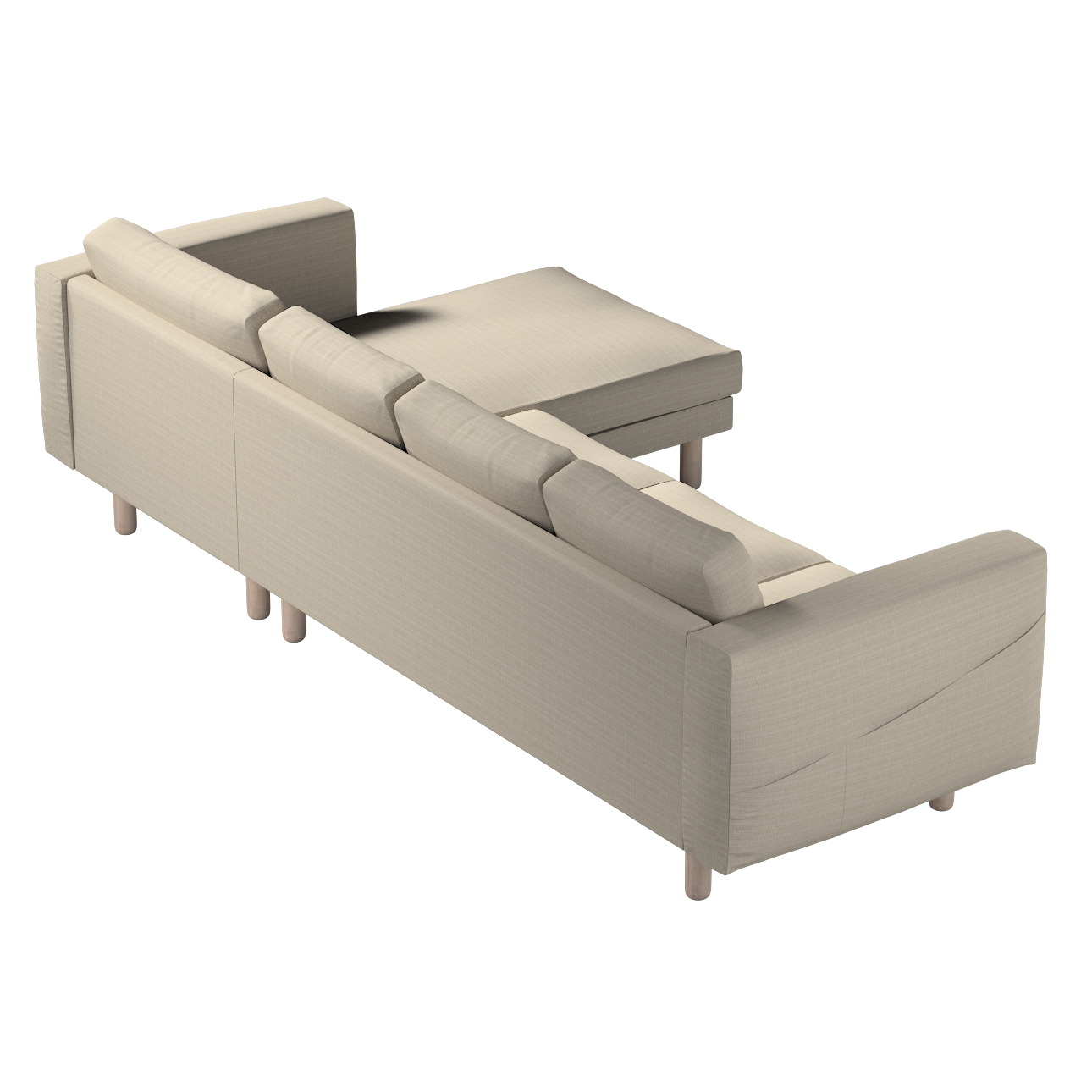 Bezug für Norsborg 4-Sitzer Sofa mit Recamiere, beige, Norsborg Bezug für 4 günstig online kaufen