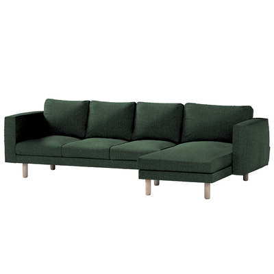 Pokrowiec na sofę Norsborg 4-osobową z szezlongiem 291 x 88/157 x 85 cm w kolekcji City, tkanina: 704-81