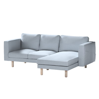 Norsborg 3-seat sofa with chaise longue cover, blue blend, 704-46