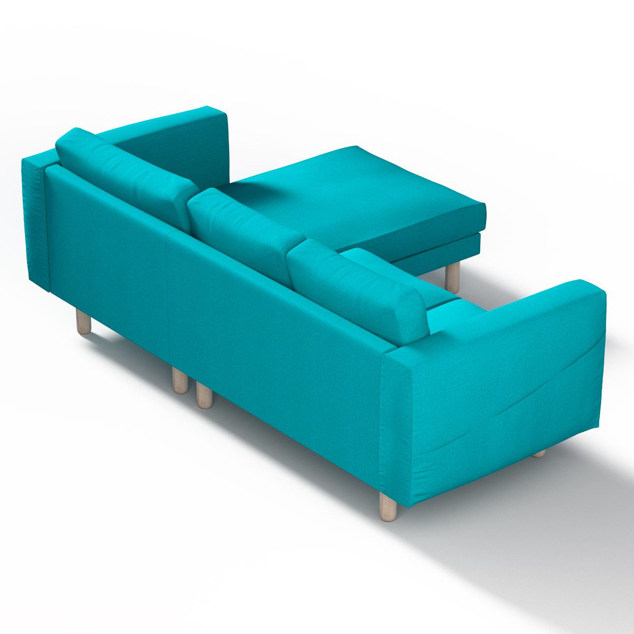 Bezug für Norsborg 3-Sitzer Sofa mit Recamiere, türkis, Norsborg Bezug für günstig online kaufen