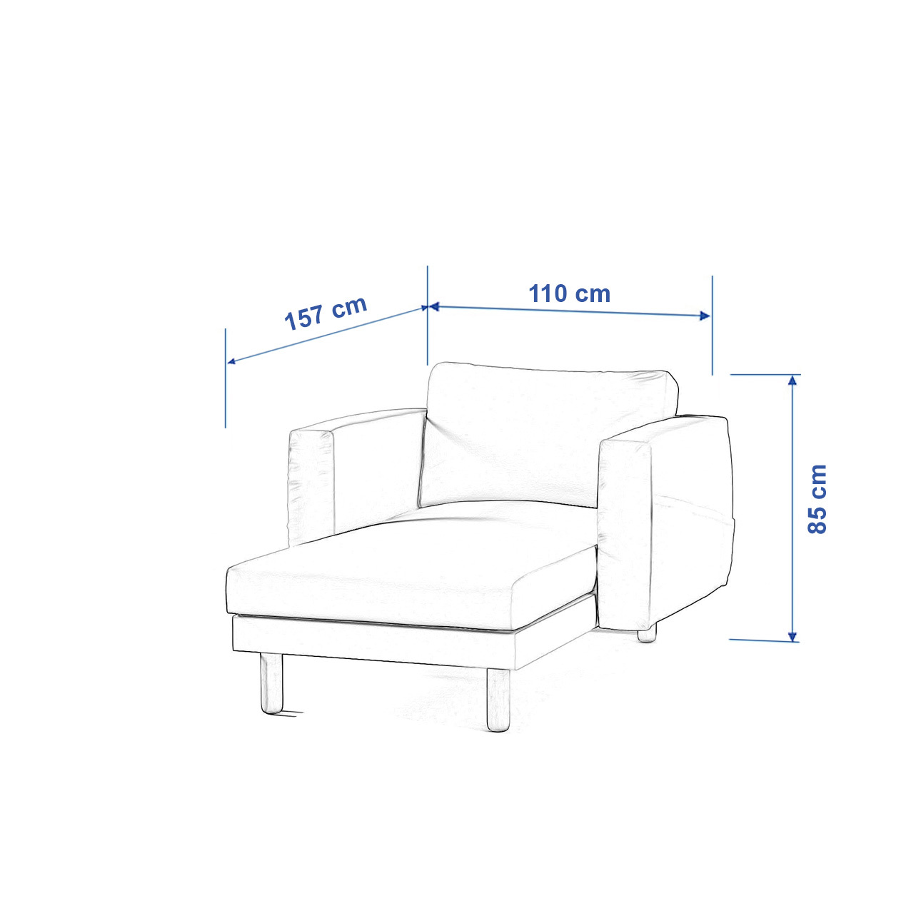 Potah na IKEA Norsborg šezlong s loketními opěrkami