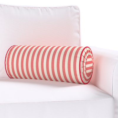 Bolster cushion with pleats Ø 20 x 50 cm (8 x 20 inch) in collection Quadro, fabric: 136-17