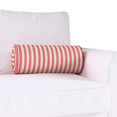 Bolster cushion with pleats Ø 20 x 50 cm (8 x 20 inch) in collection Quadro, fabric: 136-17
