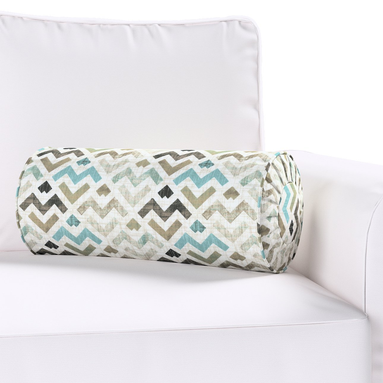 Nackenrolle mit Falten, blau-beige, Ø 20 x 50 cm, Modern (141-93) günstig online kaufen