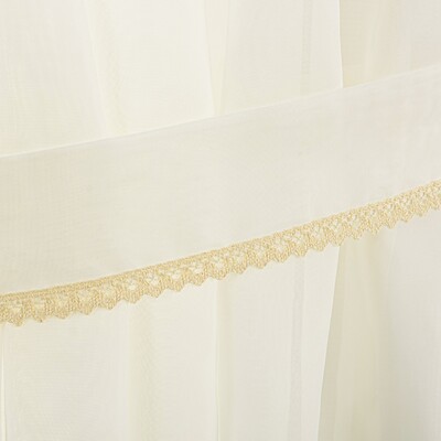 Lily voile net curtains with lace trim - Set of 2 200 x 250 cm in collection Voile, fabric: 900-01