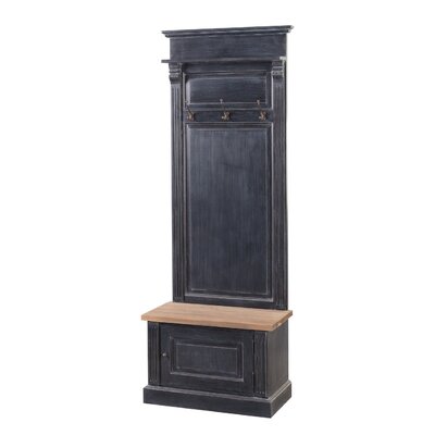 Gerderobe Bradford 79x41x210 old black & natural