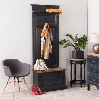 Gerderobe Bradford 79x41x210 old black & natural 79 x 41 x 210 cm