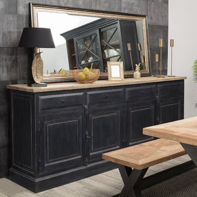Komoda  240x48x94 old black & natural 240 x 48 x 94 cm