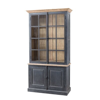 Kredens Gordes 110x46x230 old black & natural 110 x 46 x 230 cm