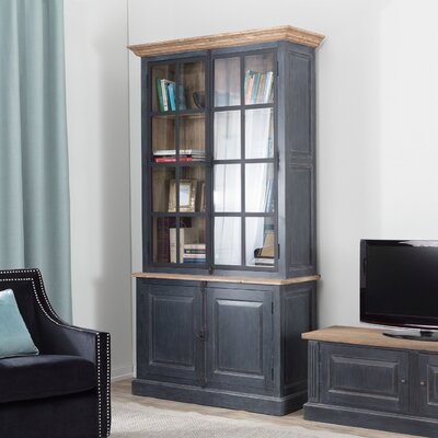 Kredens Gordes 110x46x230 old black & natural 110 x 46 x 230 cm