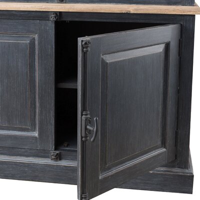 Kredens Gordes 110x46x230 old black & natural 110 x 46 x 230 cm