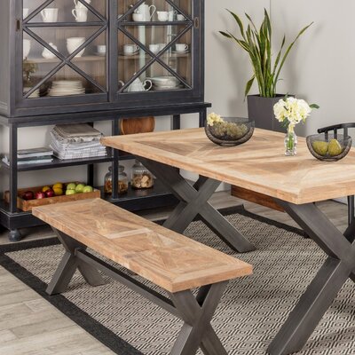 Ławka Moscal 160x40x46 black&natural 160 x 40 x 46 cm