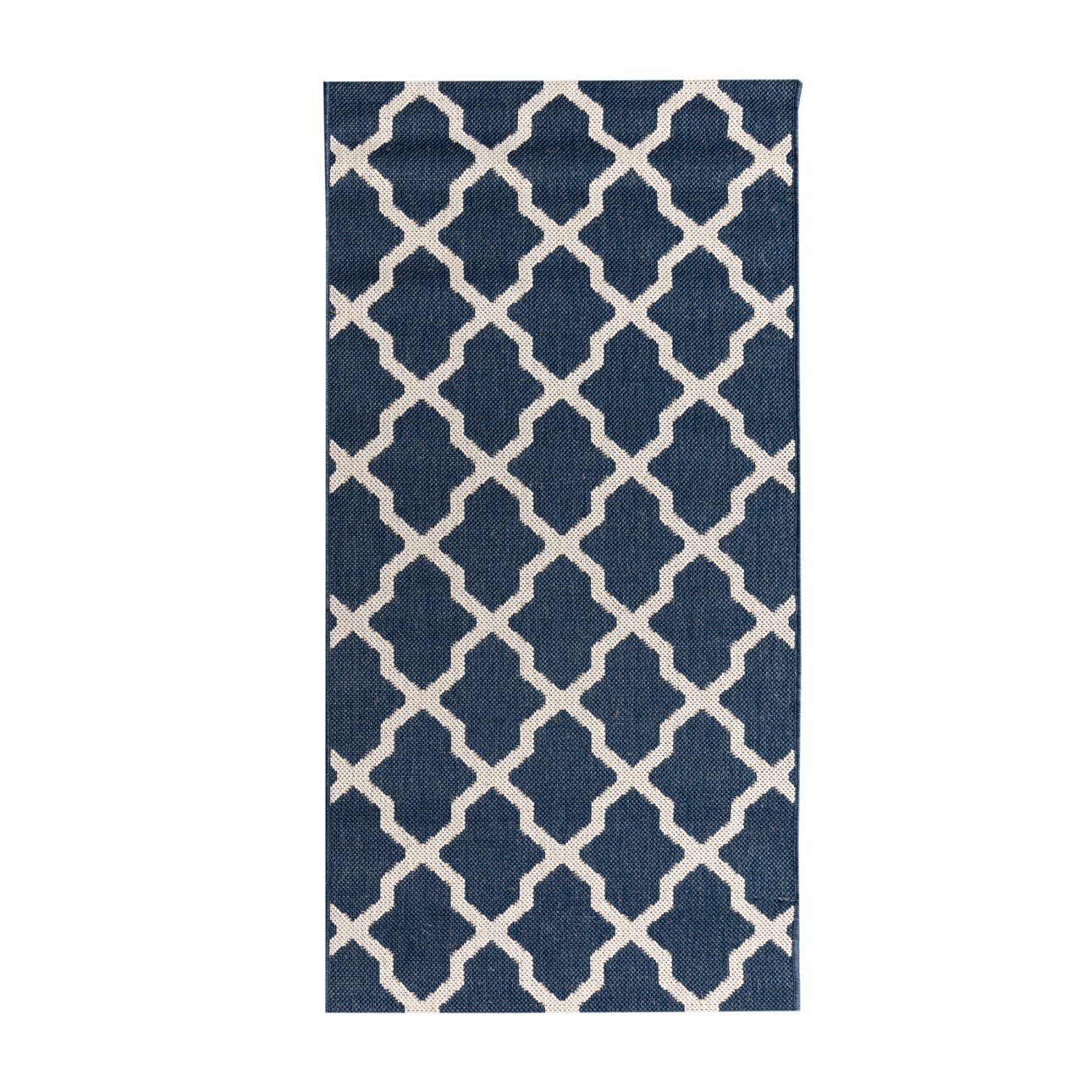 Dekoria Koberec Cottage blue/ wool 67x130cm, 67 x 130 cm