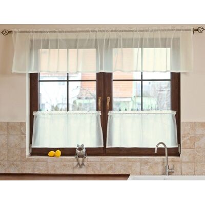 Lambrekin woalowy na metry wys.50 cm + 2,5 cm grzywka wys.50 cm + 2,5 cm grzywka w kolekcji Woale i firany, tkanina: 900-01